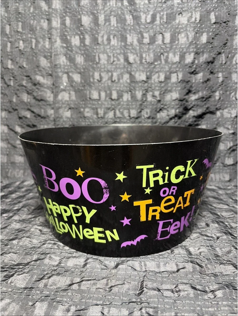 Happy Halloween Plastic Candy Bowl Container Trick-or-Treat Party Decoration 11”